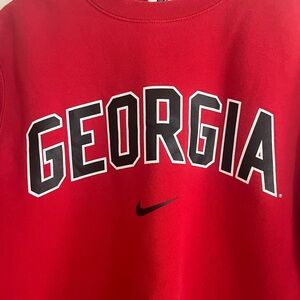 Nike Red Crewneck Sweatshirt with Black Georgia Lettering; Wore 1 time.